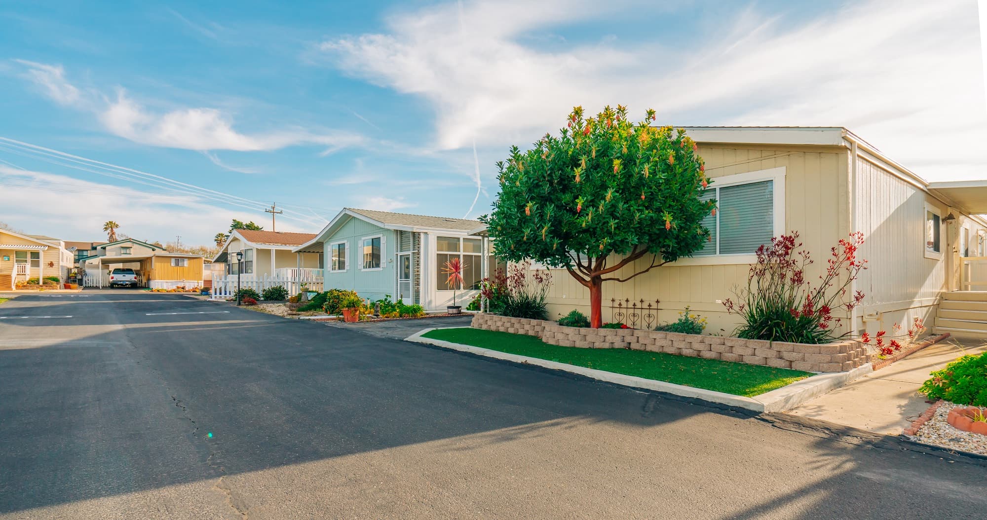 Homes in a mobile home community
